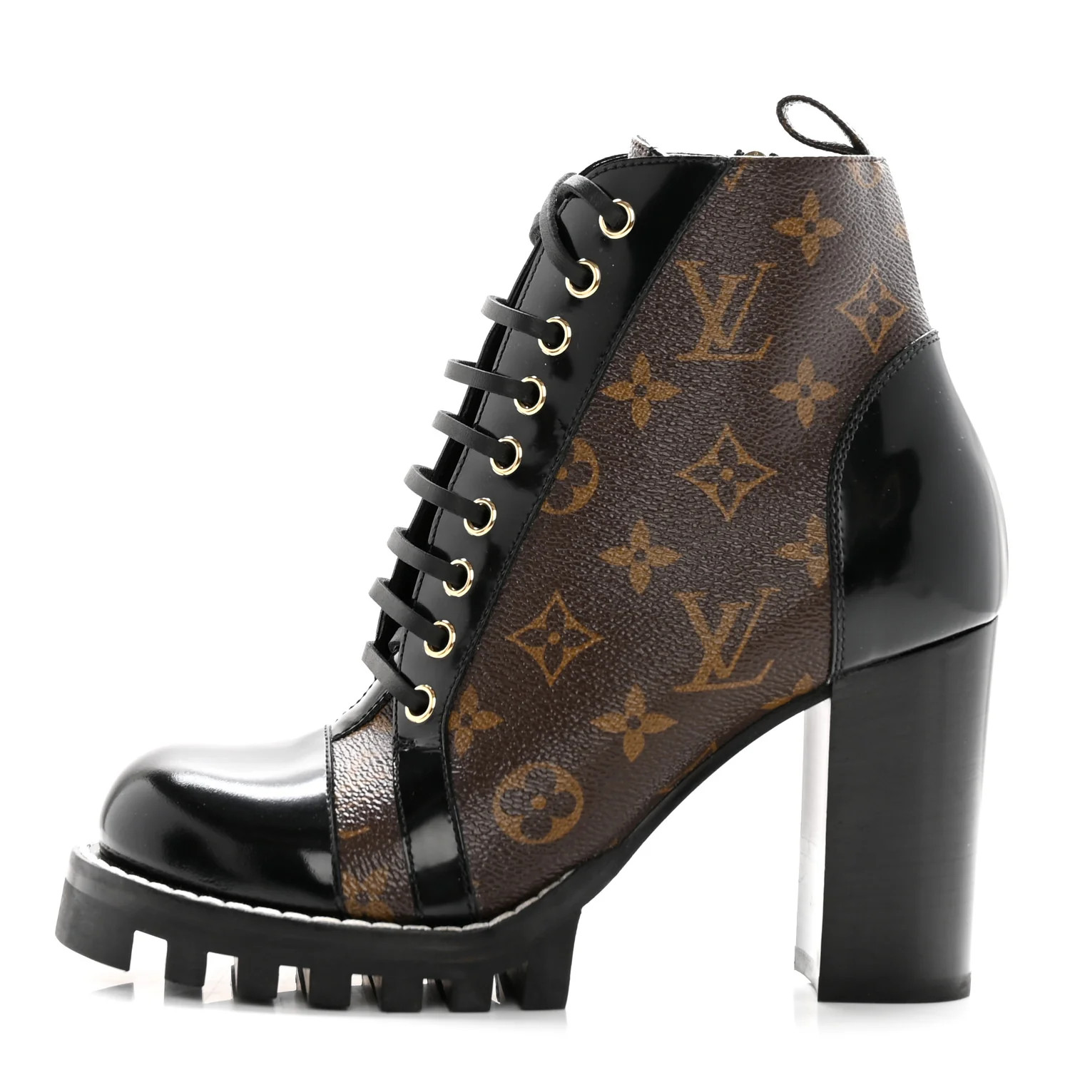Patent Calfskin Monogram Star Trail Ankle Boots 37.5 Black | FASHIONPHILE (US)