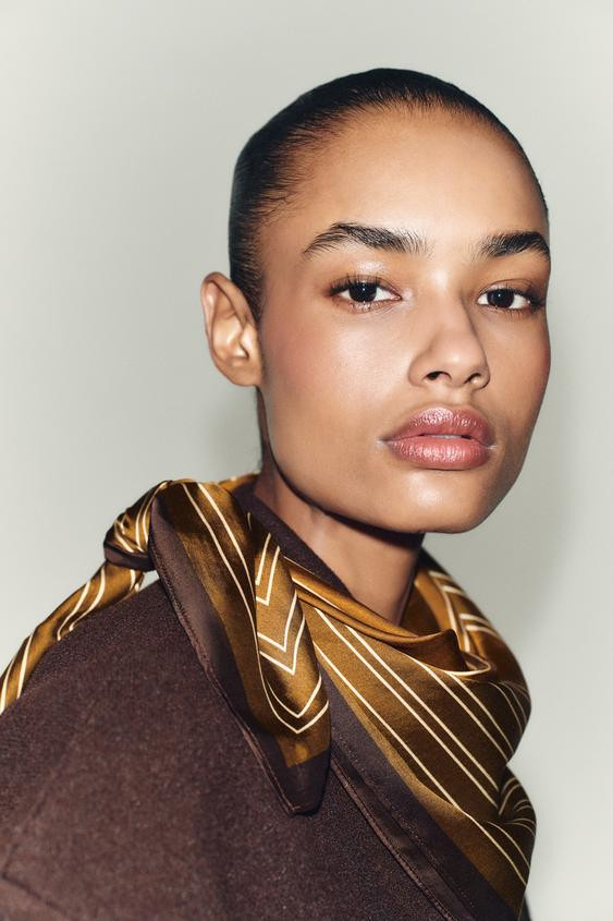 STRIPED PRINT SCARF | Zara US