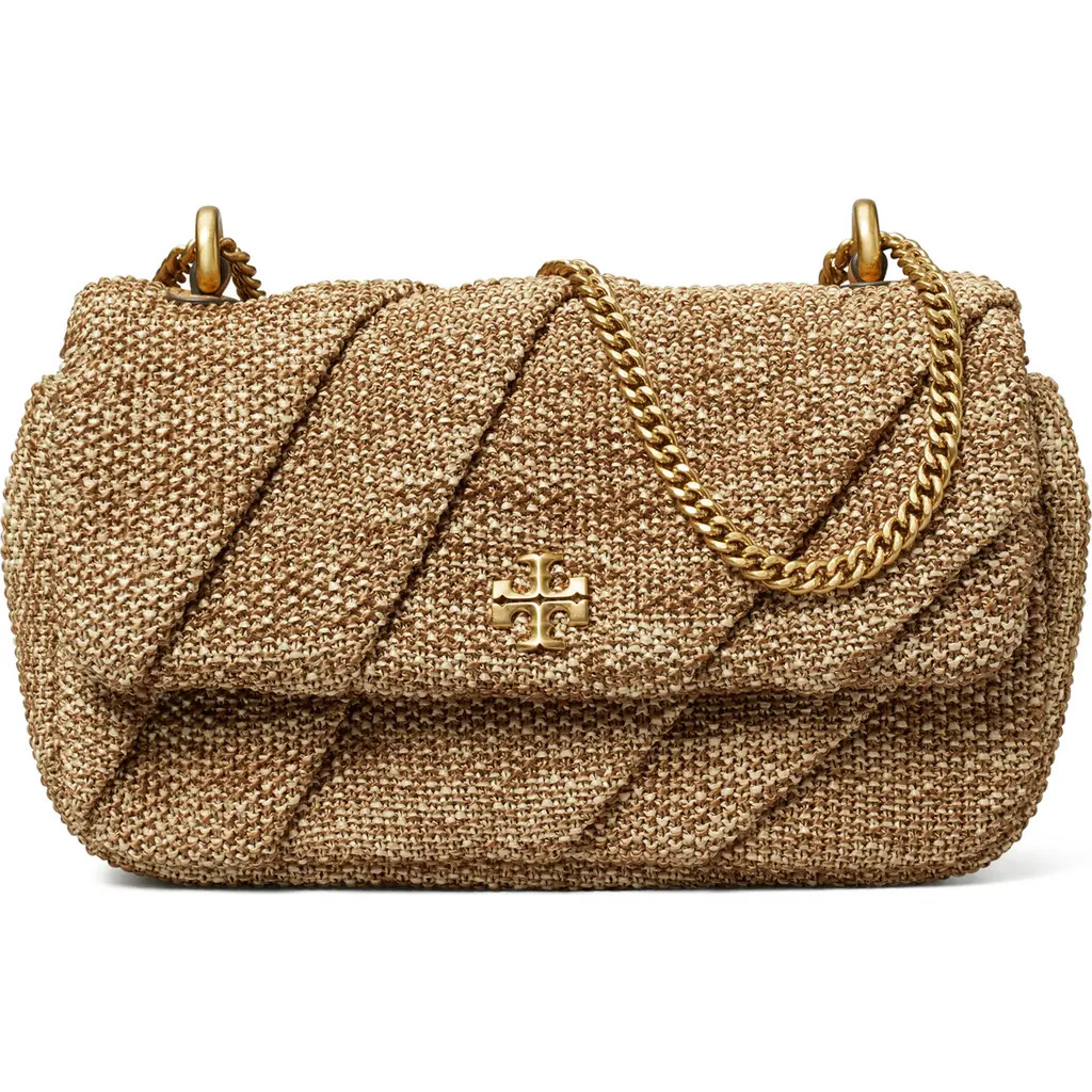 Tory Burch Mini Kira Raffia Shoulder Bag in Camel at Nordstrom | Nordstrom