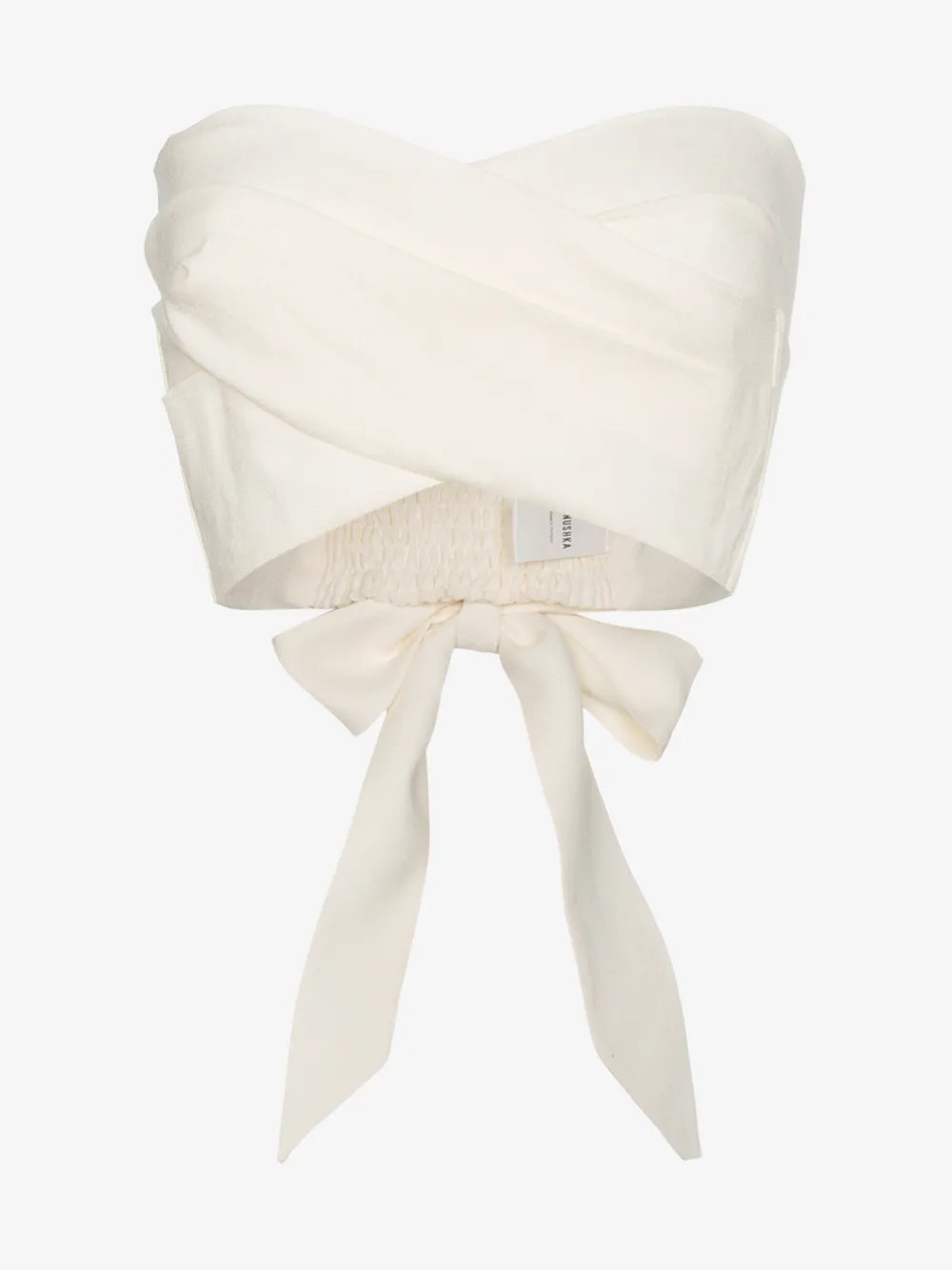 Nanushka Wrap crop top with bow detail | Browns Fashion