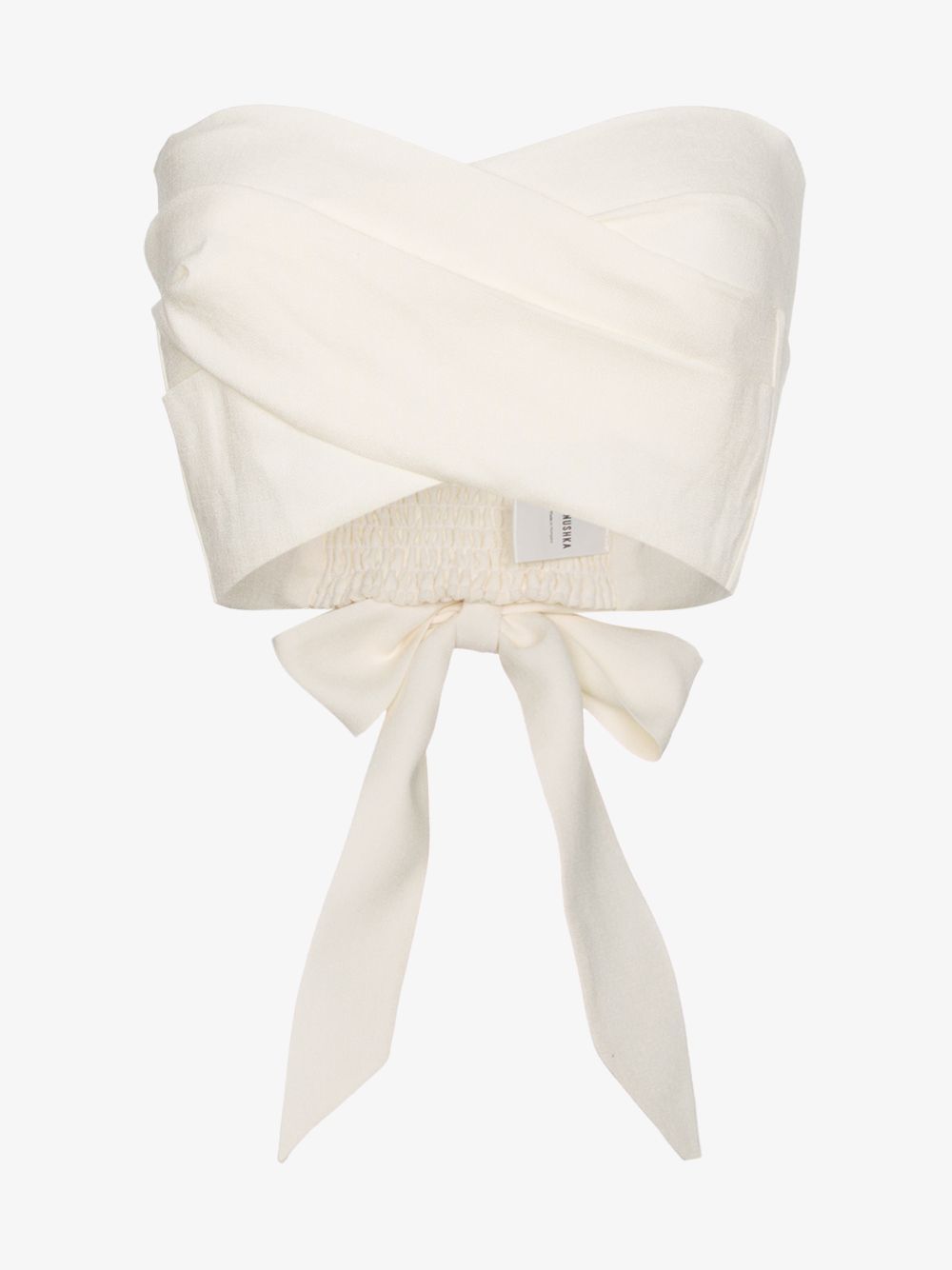 Nanushka Wrap crop top with bow detail | Browns Fashion