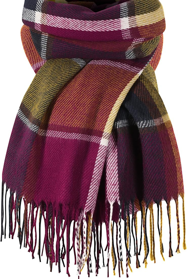Clothirily Womens Winter Scarf - Fashion Plaid Scarf for Women Lightweight, Cashmere Feel Warm So... | Amazon (US)