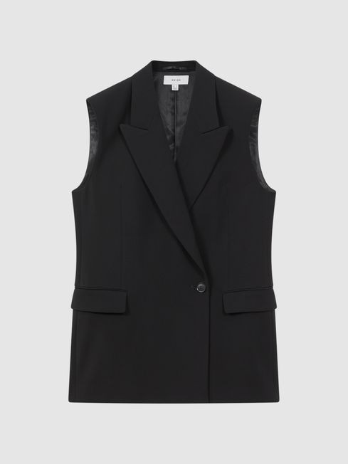 Double Breasted Longline Waistcoat | Reiss UK
