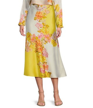 Antonio Melani Coordinating Blakely Satin Floral Midi Skirt | Dillard's | Dillard's