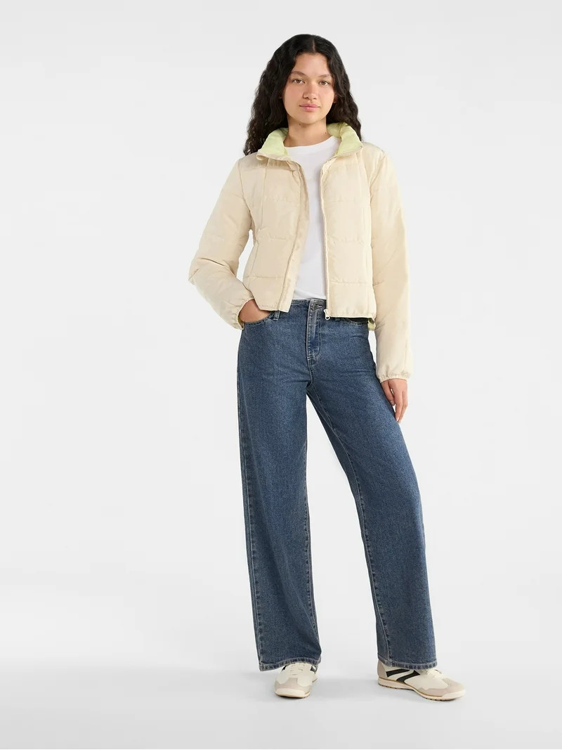 No Boundaries Packable Puffer Jacket, Women's and Women's Plus Sizes XS-4X | Walmart (US)