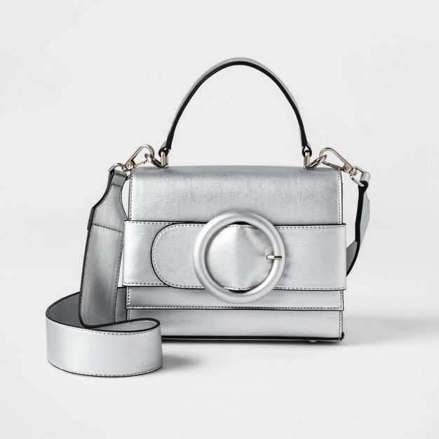 Women's Mini Buckle Bag - Future Collective™ with Kahlana Barfield Brown Metalic Silver | Target