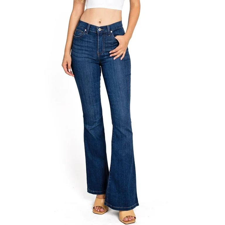 Celebrity Pink Regeneration Women's Juniors High Rise Flare Jeans (11, Dark Denim) | Walmart (US)