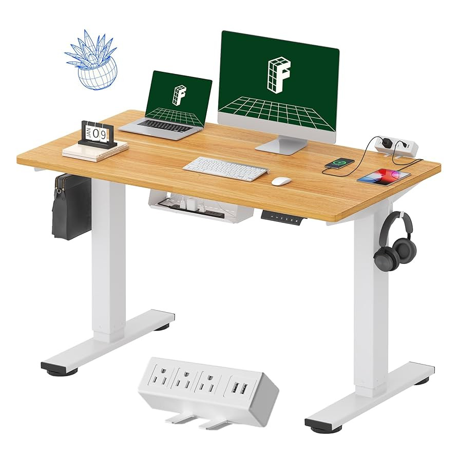 FLEXISPOT EN2 Whole-Piece Standing Desk with Clamp Power Strip, 48 x 24 Electric Stand Up Height ... | Amazon (US)
