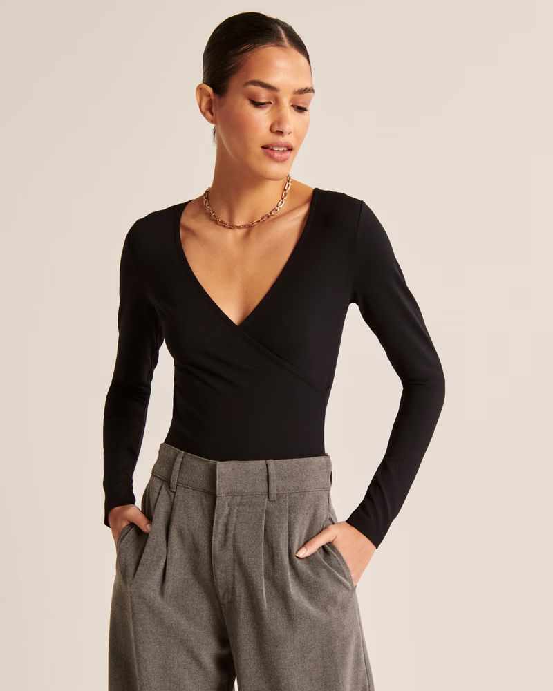 Seamless Fabric Wrap Bodysuit | Abercrombie & Fitch (US)