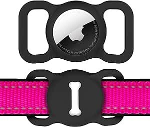 Airtag Dog Collar Holder, DLENP Silicone GPS Tracking Accessories Protective Cat Collar with Bone... | Amazon (US)