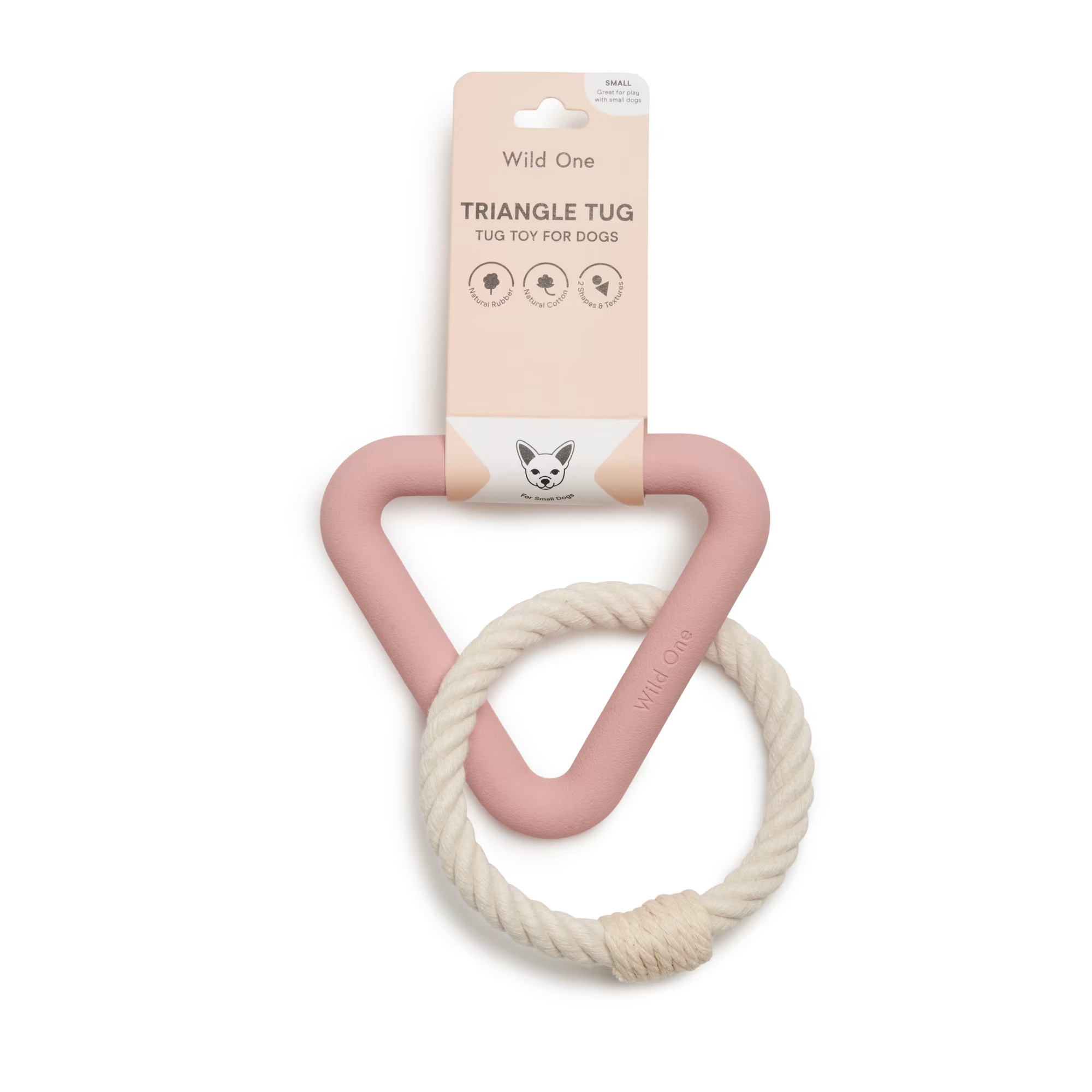 Wild One Blush Triangle Tug Dog Toy, Small | Petco