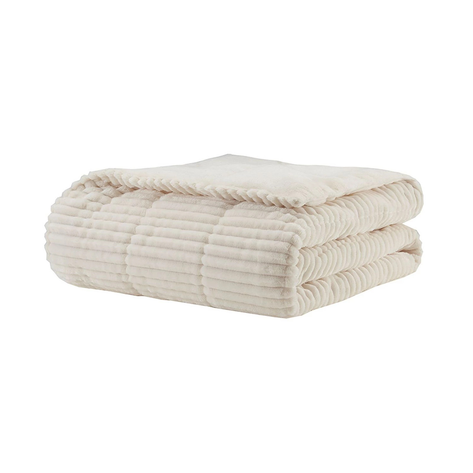 Madison Park Parker Oversized Corduroy Pattern Plush Down Alternative Throw Blanket, Ivory | Kohl's