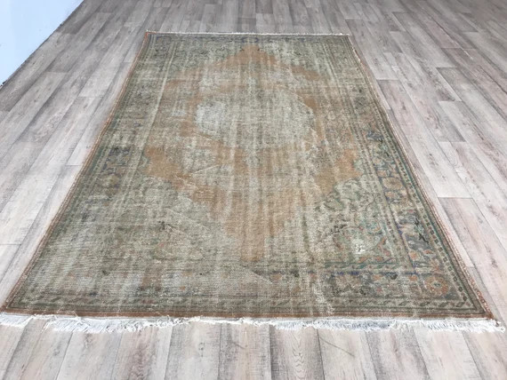 Turkish Rug, Vintage Oushak Rug, Bohemian Rug, Farmhouse, 6.4x10.5, Boho Decor Rug, Antique, Livi... | Etsy (US)