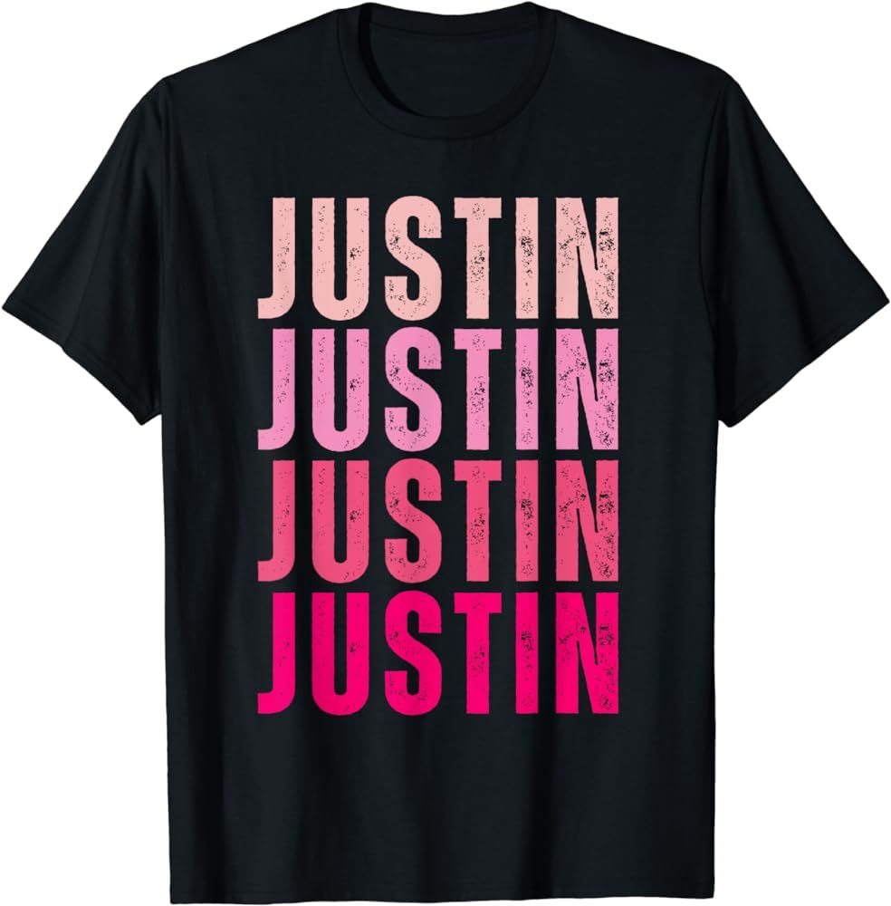 Justin Personalized Name I Love Justin Vintage T-Shirt | Amazon (US)