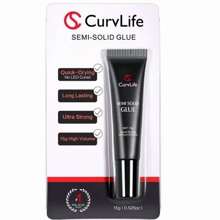 Curvlife Super Strong Nail Glue 15g for Press On Nails - Quick Drying Semi Solid Long Lasting No UV Light Needed | Walmart (US)