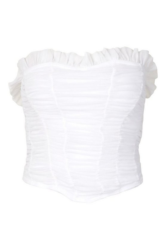 Longline Mesh Corset Top | Boohoo.com (US & CA)