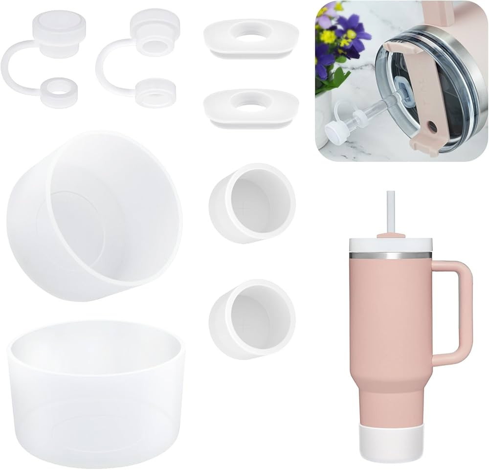 Straw Spill Stopper Cover Boot Sleeve Set for Stanley Cup 40 oz 30 oz Quencher H2.0, 4 Leak Sproo... | Amazon (US)