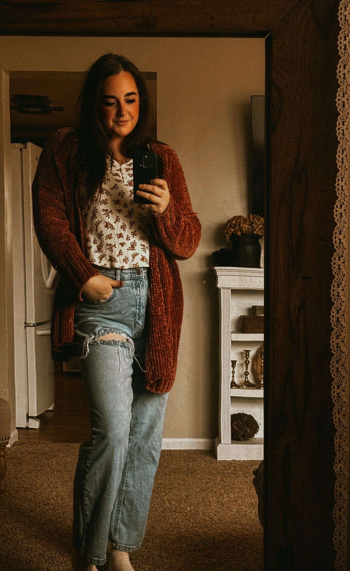 Thrifted Cozy casual winter OOTD linked similar