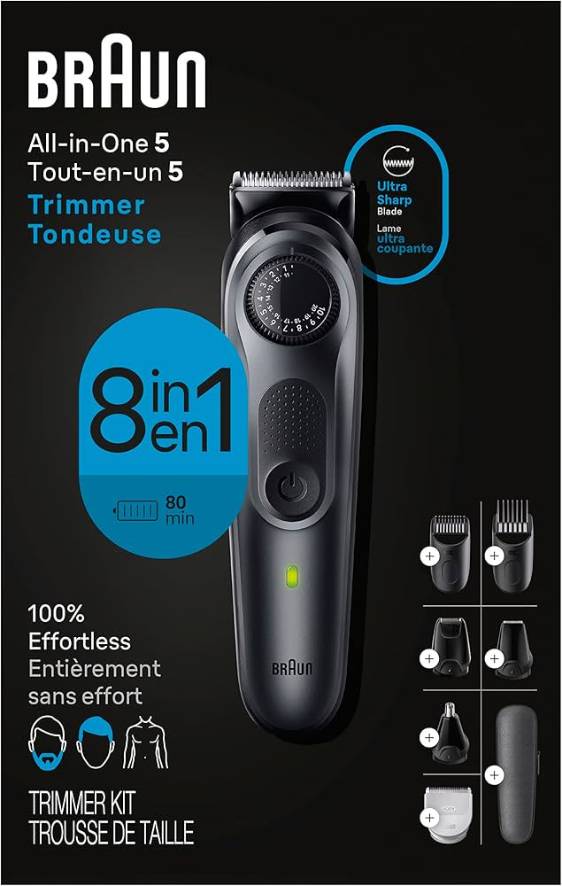 Braun All-in-One Style Kit Series 5 5471, 8-in-1 Trimmer for Men with Beard Trimmer, Body Trimmer... | Amazon (US)