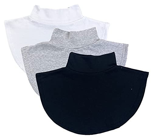 REDODECO Cotton Mock Turtleneck Dickey Half Top Collar Neck Blouse False Fake Neck Warmer,Black White Grey | Amazon (US)