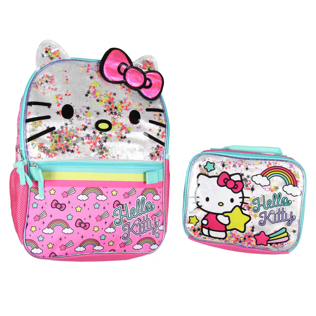 Sanrio Hello Kitty Glitter 2 Piece School Travel Backpack Set For Girls With Lunch Bag | Target