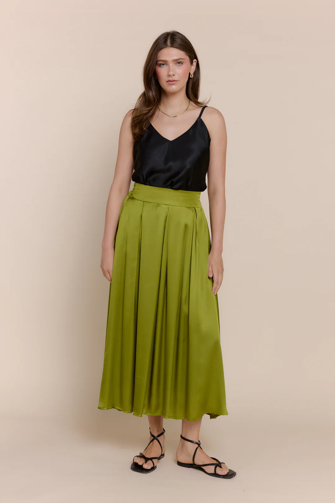 DIAZ  MIDI SATIN SKIRT | Sofia Collections