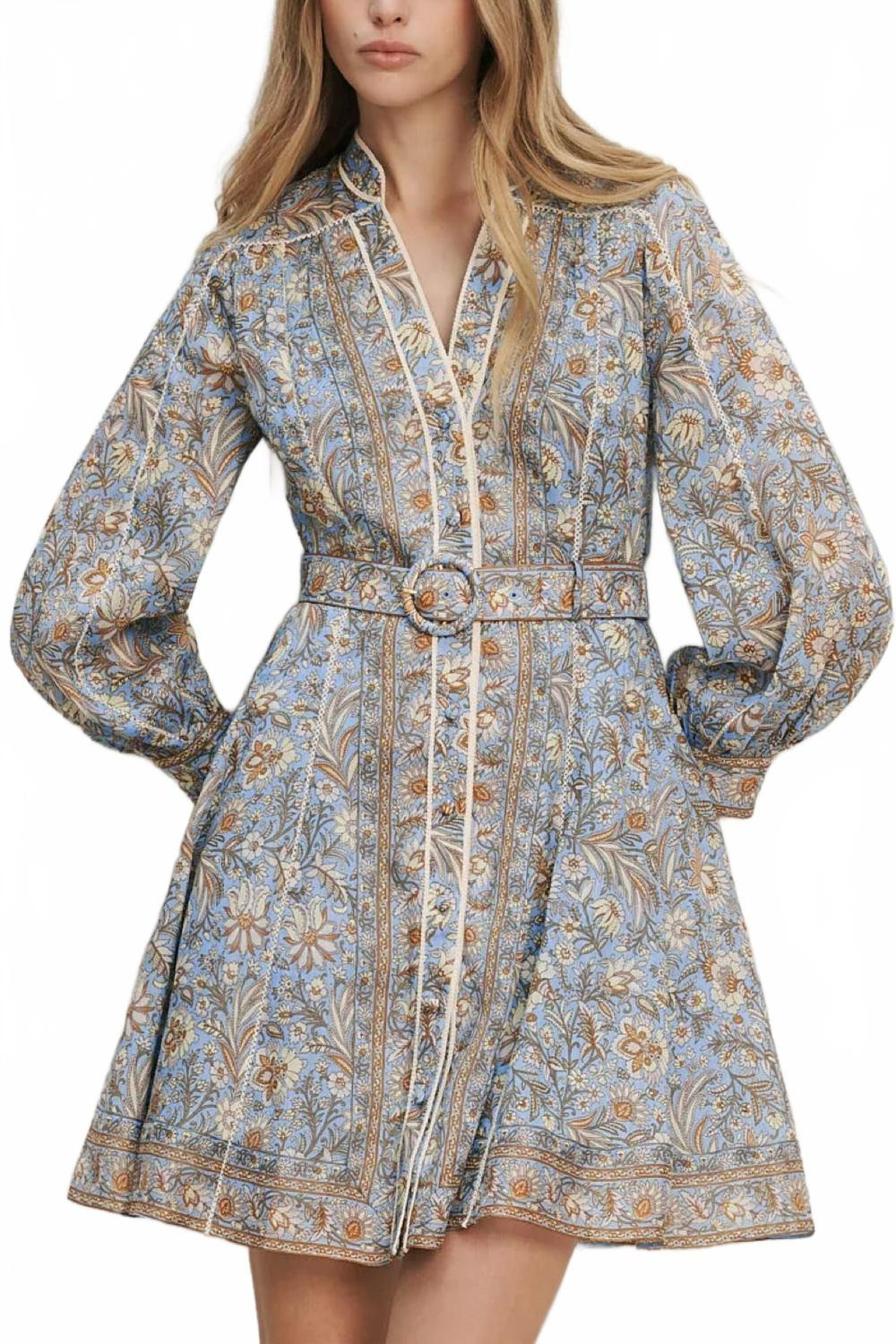 Kumar Dress In Blue Jay Multi | Shop Simon
