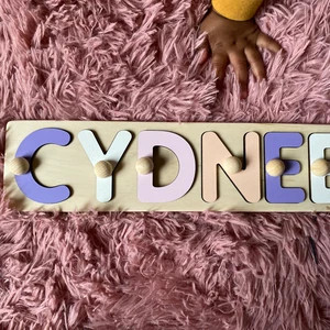 Personalized Name Puzzle With Pegs | New Christmas Easter Gifts for Kids Wooden Toys Baby Shower ... | Etsy (US)