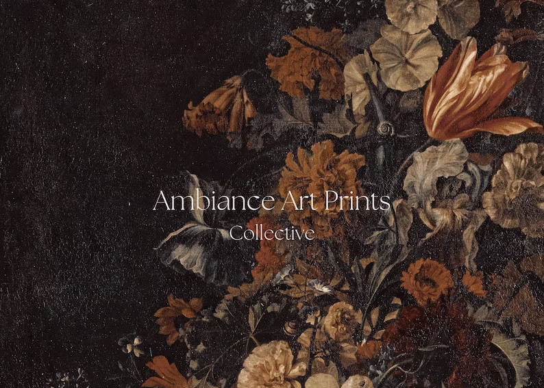 Moody Vintage Flower Oil Painting Dark Floral Still Life - Etsy Canada | Etsy (CAD)