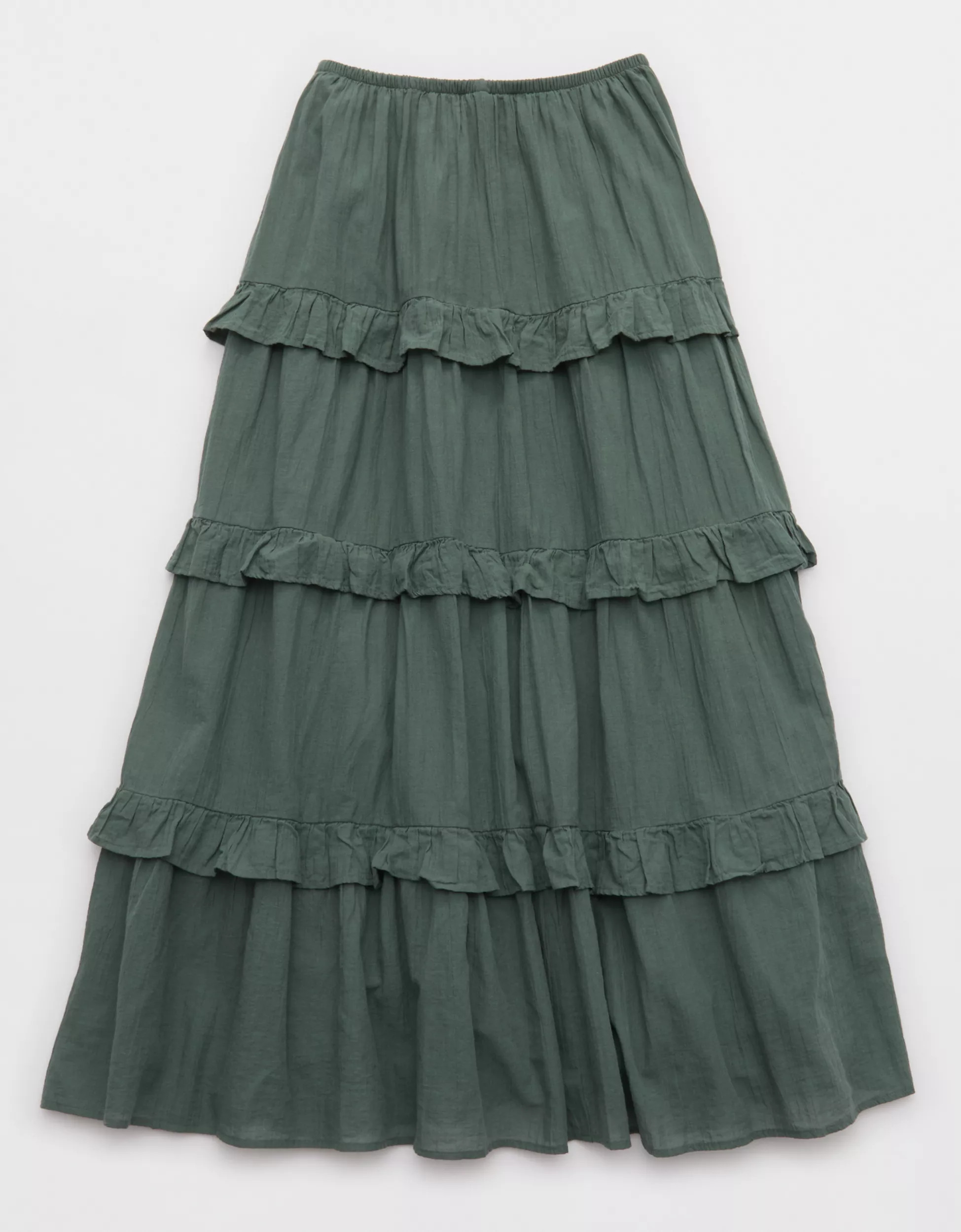 Aerie Ready To Ruffle Tiered Midaxi Skirt | Aerie