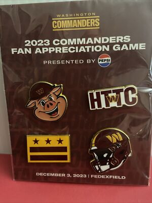 2 Washington Commanders  4 Pin Set 2023 Fan Appreciation Game SGA 12/3/2023 New | eBay US