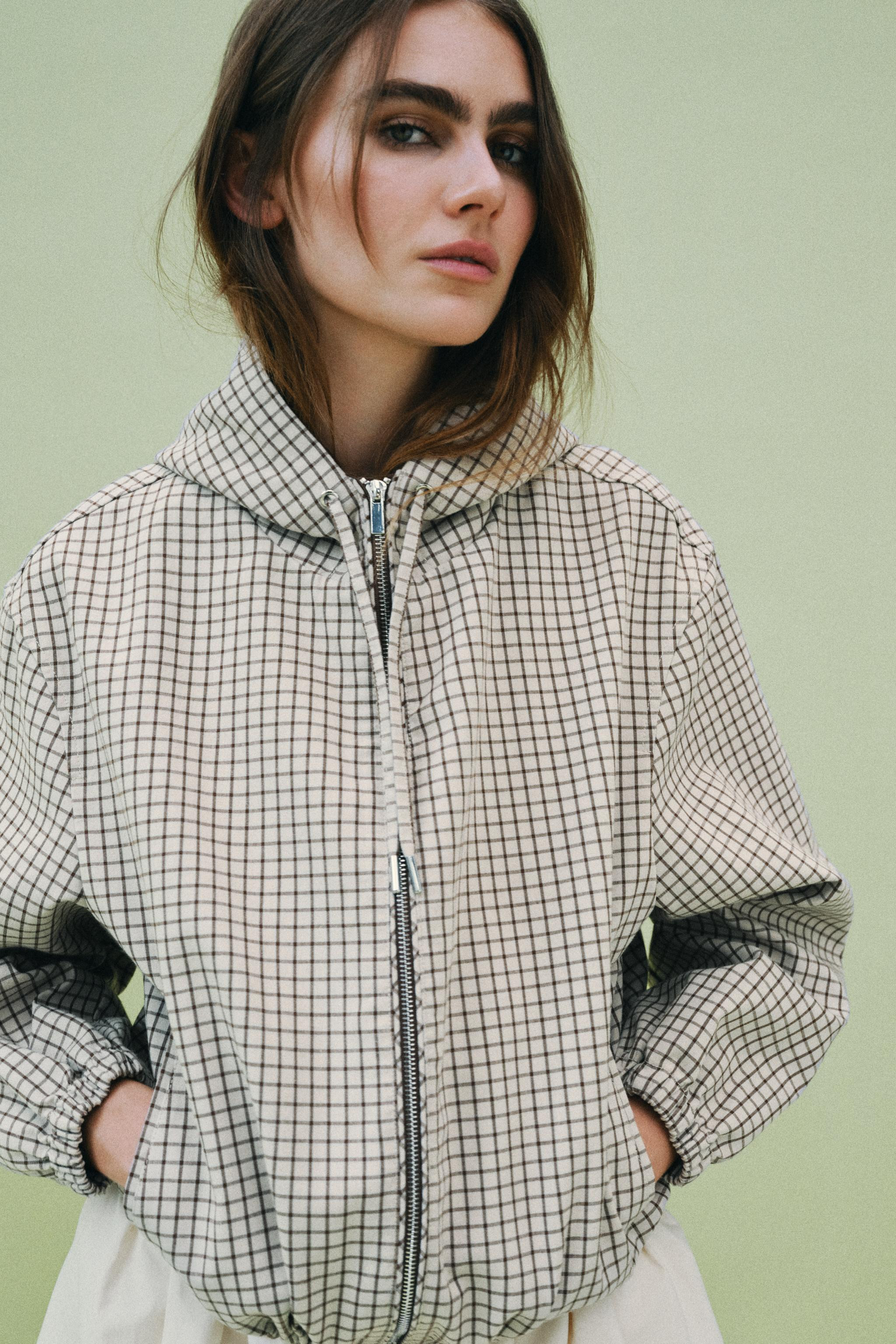 CHECK HOODED JACKET | Zara UK