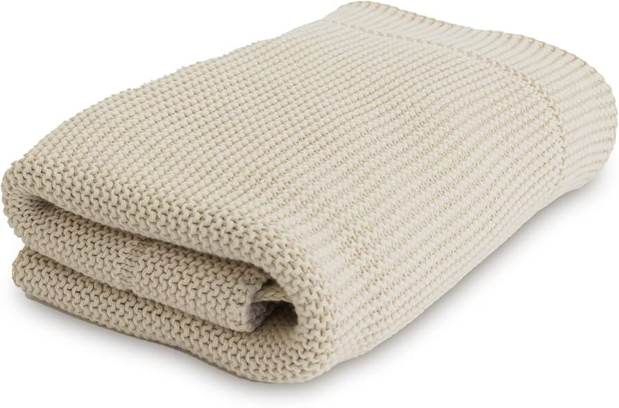 Natemia Knitted Baby Receiving Blanket, Ultra Soft Organic Cotton 30”x 40” Stroller and Nap T... | Amazon (US)