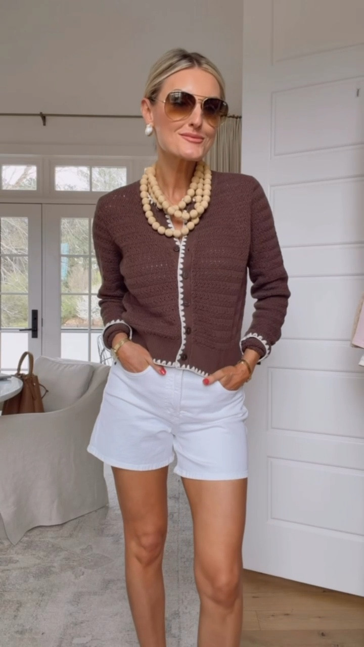 So many ways to style this cardigan! I love it paired here with these denim shorts for a more casual look! Wearing S/27.

Loverly Grey, Abercrombie, spring fashion, spring outfit ideas, white denim shorts outfit, white jean shorts outfit 

#LTKSeasonal #LTKootd
