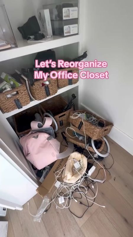 Let’s reorganize this closet!! #closetcleanout #officecloset