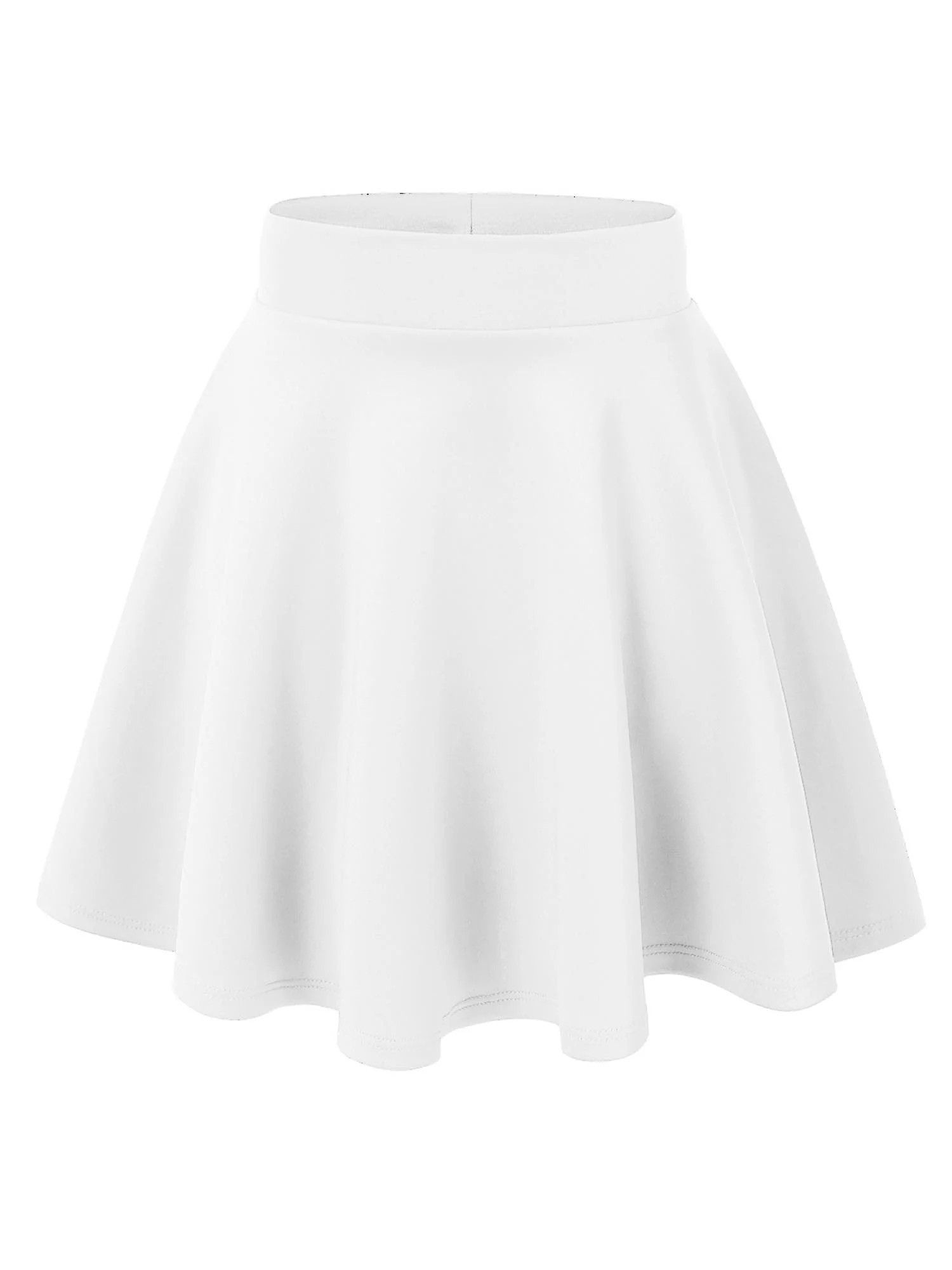 MBJ WB669 Womens Basic Versatile Strechy Flare Skater Skirt S WHITE | Walmart (US)