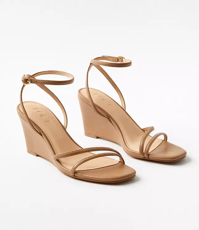 Strappy Ankle Strap Wedge Sandals | LOFT