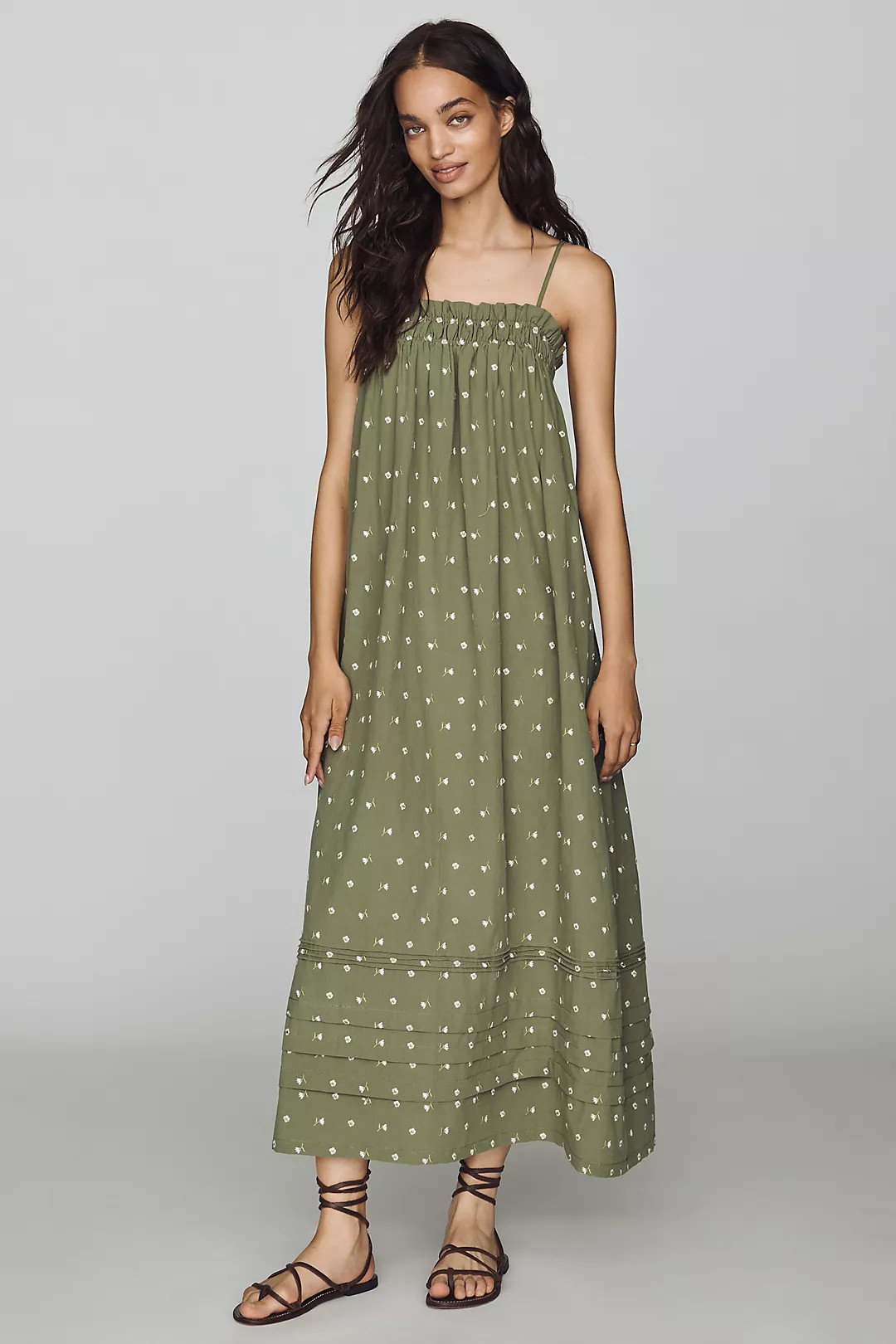 RAISONNEL 100% Cotton Smocked Midi Dress | Anthropologie (US)