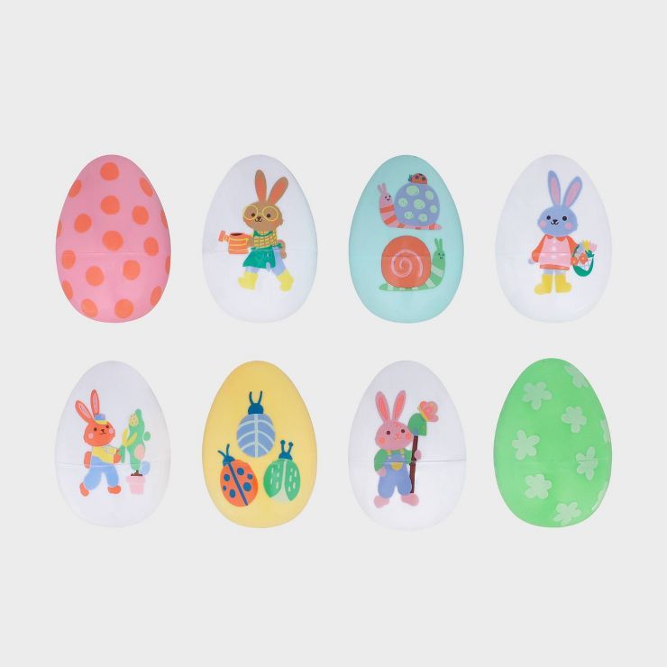 8ct Fashion Plastic Easter Fillable Eggs Bunnies Mix - Spritz™ | Target