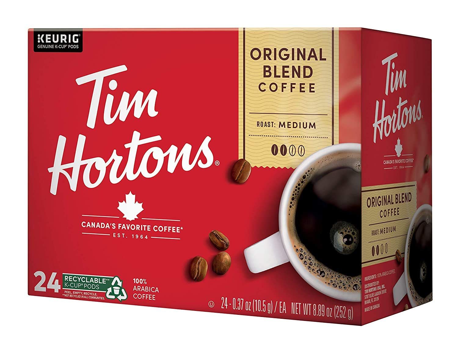 Tim Hortons Original Blend, Medium Roast Coffee, Single-Serve K-Cup Pods Compatible with Keurig B... | Amazon (US)