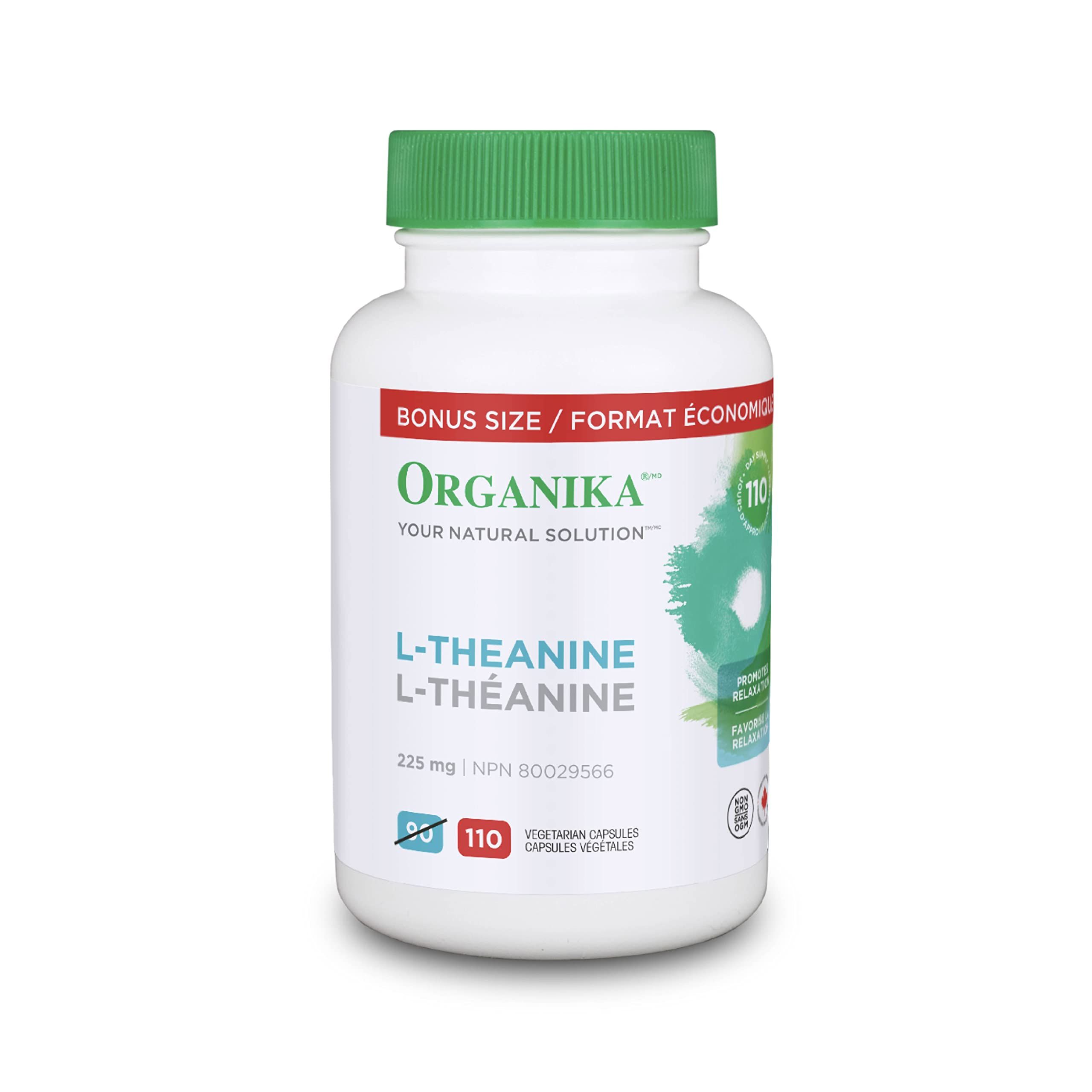 Organika L-Theanine Bonus Size 110 vcaps-Relaxation Promotion, Stress Support, Pure Natural Sourc... | Amazon (CA)