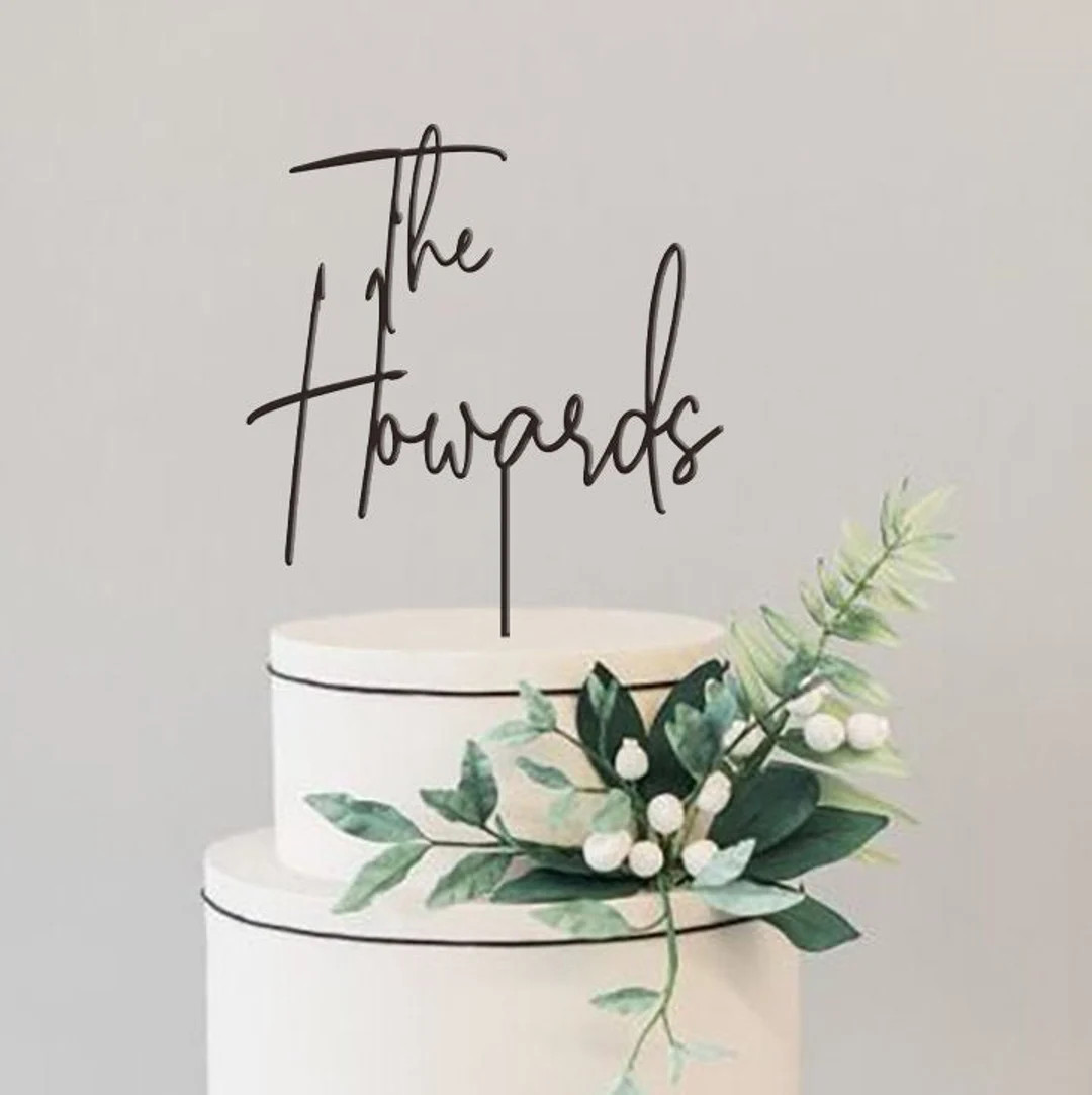 Rustic Wedding Cake Topper / Custom Script Cake Toppers for Wedding / Personalized Wedding Cake T... | Etsy (US)