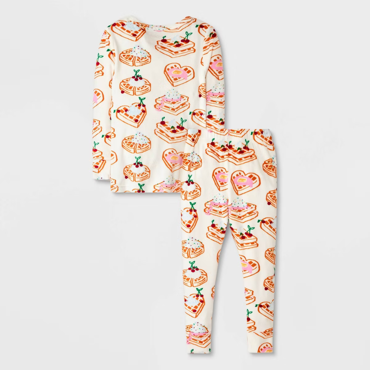 Toddler 2pc Waffles Snuggly Soft Pajama Set - Cat & Jack™ Cream | Target