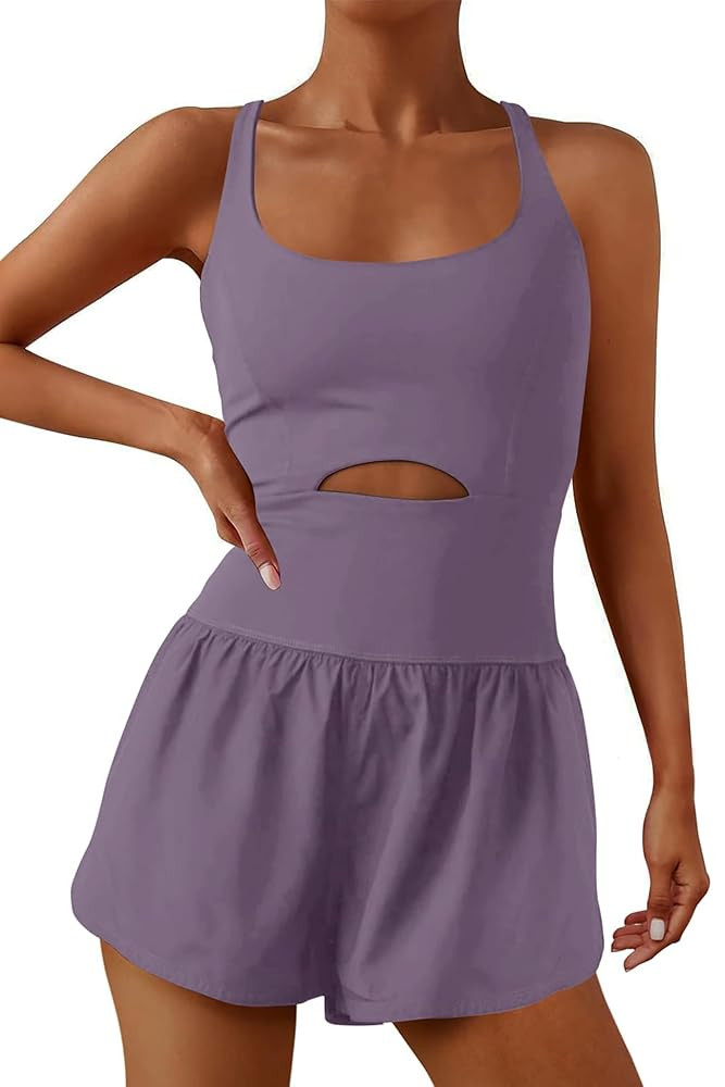 ReachMe Womens Running Onesie Workout Rompers Athletic Romper One Piece Outfits Exercise Jumpsuit... | Amazon (US)