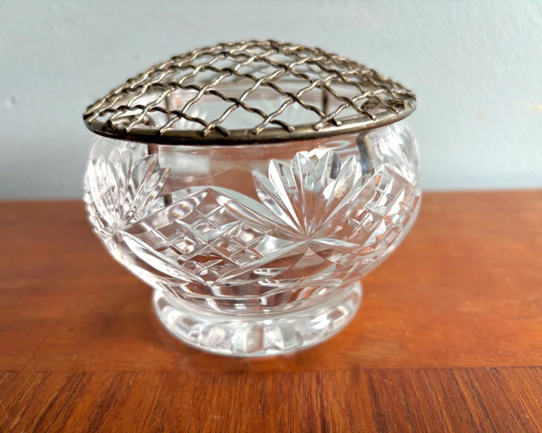 Vintage Cut Crystal Rose Bowl, Garden Bloom Display, Gift for Gardener - Etsy | Etsy (US)