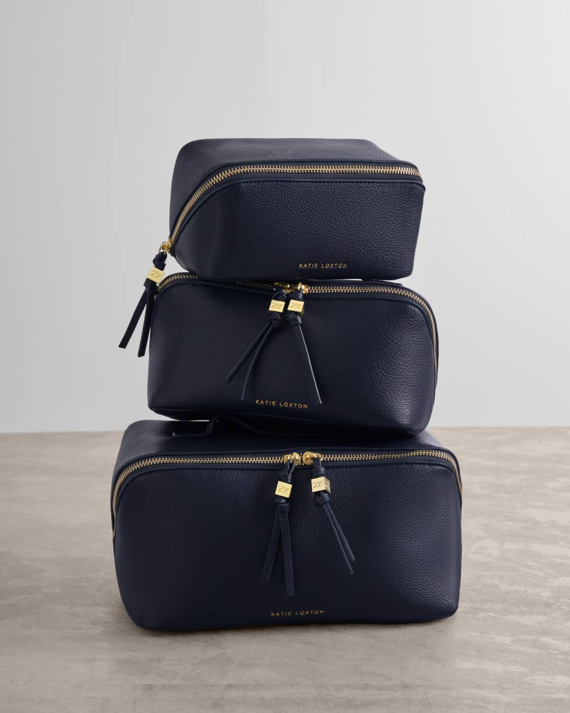 Fold-Out Mirror Makeup Bag in Navy | Katie Loxton Ltd. (UK)