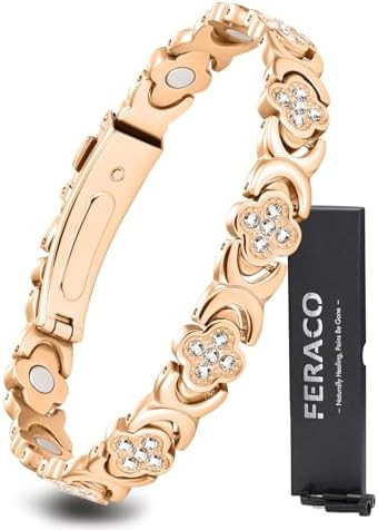 Feraco Pure Copper Bracelets for Women, Ultra Strength Magnetic Therapy Bracelet for Pain Relief ... | Amazon (US)