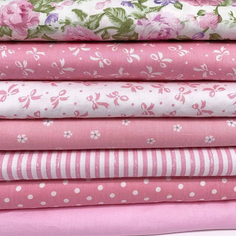 7Pcs 9.8" x 9.8"(25 * 25CM) Cotton Fabric DIY Making Supplies Quilting Patchwork Fabric Fat Quart... | Amazon (US)