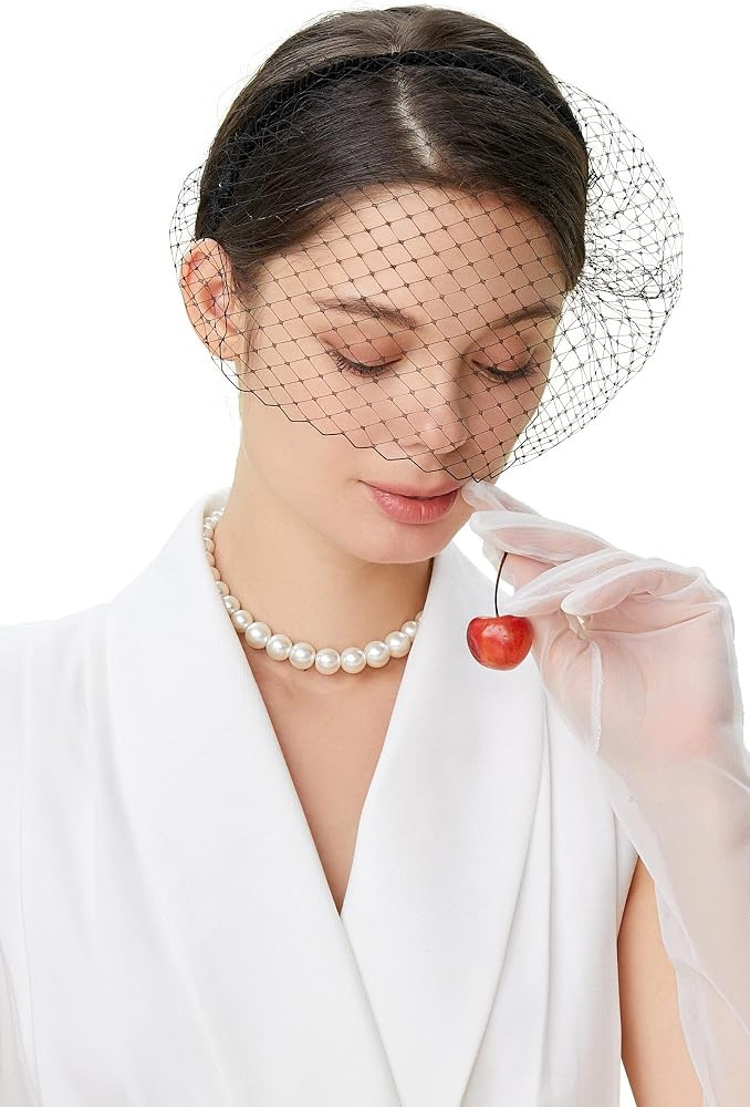 BABEYOND 1920s Flapper Fascinator Mesh Veil Headband Bridal Wedding Tea Party Fascinator Veil for... | Amazon (US)