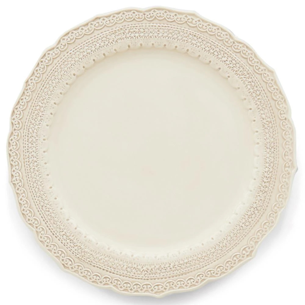 Finezza French Country Cream Ceramic Dinner Plate | Kathy Kuo Home